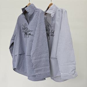 나야홍 / 빅사이즈남방 S665L508 꽃나염스트라이프셔츠 MN