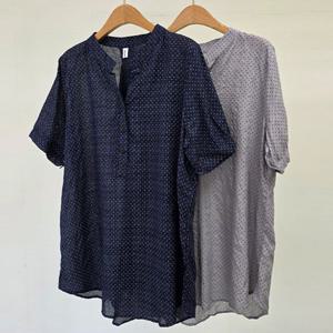 나야홍 / 빅사이즈셔츠남방 U758L508 패턴도트카라반팔남방 RI