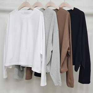 나야홍 / 빅사이즈무지티 S593L508 도레미무지크롭긴팔티 NS