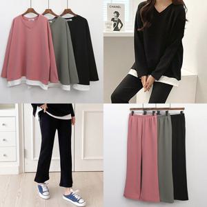 나야홍 / 빅사이즈긴팔투피스 V126L508 무지오버핏트레이닝세트