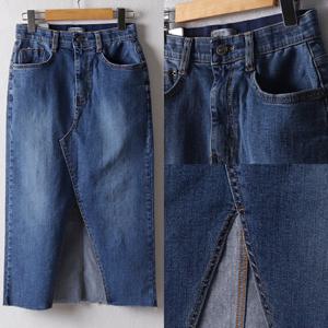 나야홍 / 위쉬몰 LO 트임컷팅데님롱스커트(B956H508) 빅사이즈