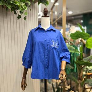 스테파니 HC05 7부소매셔츠하트자수BL A25SH5201