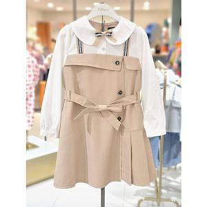 [프렌치캣 9D] (티파니) 베이지 벨트장식 원피스 (T54KBO010)