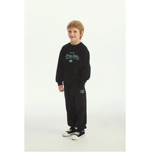 [베네통 키즈] 맨투맨 바지 세트 QAMT13561BK QATP04561BK_블랙