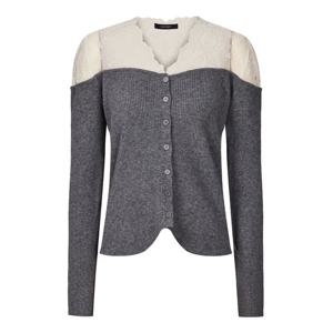 FOCUS  레이스 배색 슬림 오픈 니트 PBINF5F1KT2101