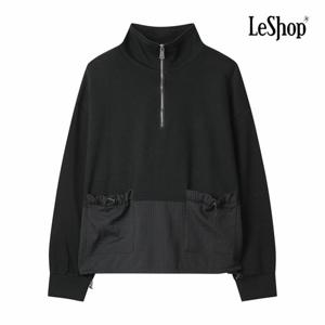 [르샵] 지퍼 하이넥 와플 반반 티셔츠 (BP9TS002A)