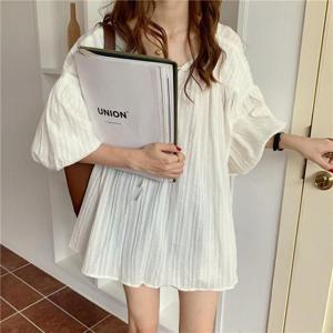 퍼프소매티 MFNC030038 - 드롭 퍼프 슬리브 블라우스