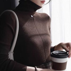 슬림라인 F007441_하이넥목폴라 골지스판 니트티셔츠(앞뒤착용)