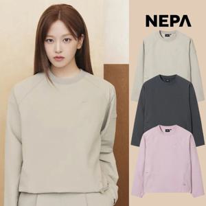 네파 안유진착장 여성 세미 크롭 맨투맨 캐주얼 등산 티셔츠 7L65361