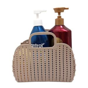 휴대용 목욕바구니 갈색 다용도바구니 수영장포켓가방 장바구니 물빠지는가방 사우나가방