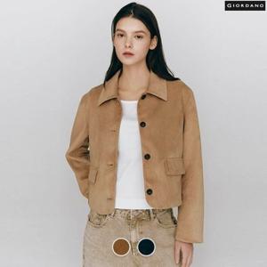 [지오다노] 여성 스웨이드 숏 자켓 375506