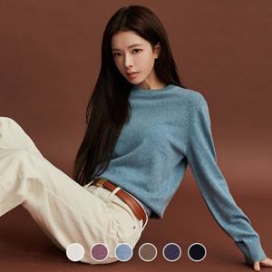 [지오다노] 여성 캐시미어 블랜드 라운드넥 니트 스웨터 355912