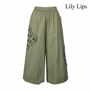 [릴리립스] 도트 프릴 플레어 밴딩 팬츠 (YL9PT001)