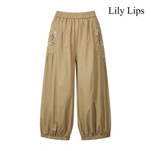 [릴리립스] 포켓 플라워 자수 벌룬 팬츠 (YL9PT002)