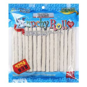 강아지간식 우유먼치롤 50개입 1P 개껌 반려견 치석 오래먹는간식 강아지간식 개껌 애견껌 애견간식 오래씹는껌 개껌간식 강아지껌 반려견간식