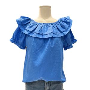 [나인스텝]프릴 오프숄더 블라우스 N25NS5217