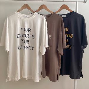 나야홍 / 빅사이즈티 V202L509 에너지영문프린팅티셔츠 MO