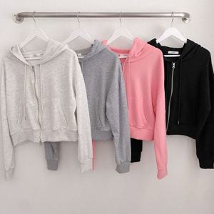 나야홍 / 빅사이즈아우터 V217L509 세미가오리크롭후드집업 LI