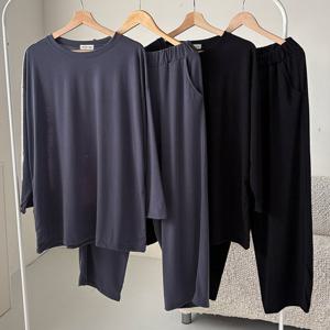 나야홍 / 빅사이즈투피스 V184L509 가오리핏찰랑주머니세트 BA