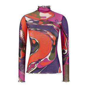 에밀리오푸치 시스루 프린트 튤 하이넥 탑 5UJM165U839 017