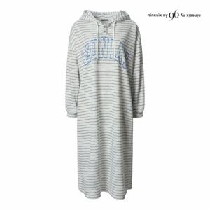 [나인식스뉴욕] 라인 레터링 스트라이프 후드 원피스 (NP9OP004M0)