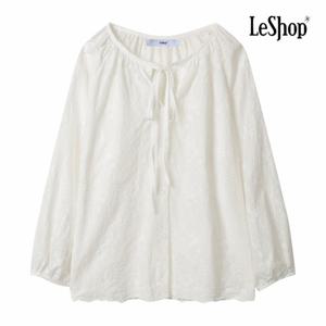 [르샵] 트임 리본넥 레이스 블라우스 (BP9BL012A)