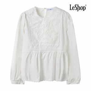 [르샵] 라운드넥 레이스 펀칭 블라우스 (BP9BL014A)