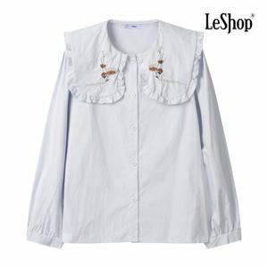 [르샵] 플라워 자수 프릴 카라 블라우스 (BP9BL013A)