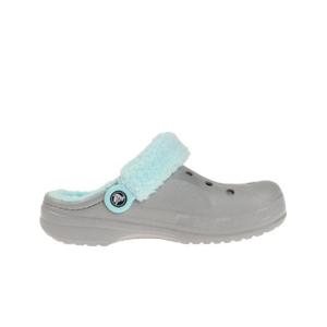 크록스 바야 라인드 퍼즈 스트랩 클로그 라이트 그레이 아이스 블루 206633-0IG