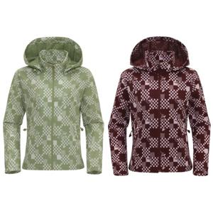 JDX 여성 후드 체커보드 올오버 점퍼(X2WJW7113