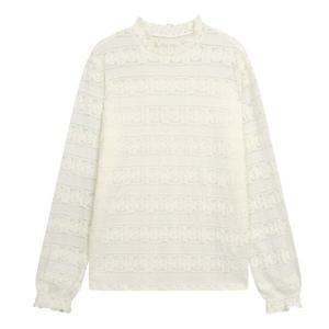 [씨]플라워 자수 프릴넥 블라우스 SJIBX2825