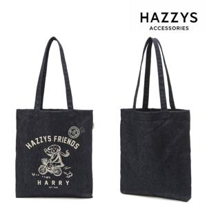 [헤지스ACC][에코백] 네이비 프린트 면 숄더백 HJBA5E311N2