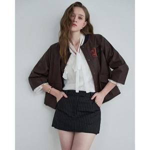 르니앤맥코이 세이브존05 레터링 배색 페이크레더 7부자켓 MM04JK003