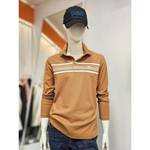 팜스프링스 세이브존01 남성 심플 배색라인 카라넥 긴팔 티셔츠 STSM254152