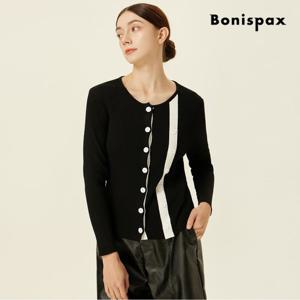 [보니스팍스] 투톤 배색 라인 포인트 가디건 (XP9KG004M0)