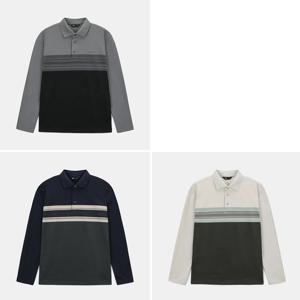 네파 [택가 129,000] 남성 스트라이프 패턴 긴팔 폴로 티셔츠 - 7K55263