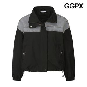 GGPX  숄더 데님 배색 숏 야상 점퍼 (GP8JP005F)