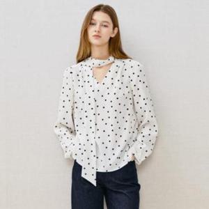 더아이잗 세이브존04 도트 타이 브이넥 블라우스 IR3A0BL061