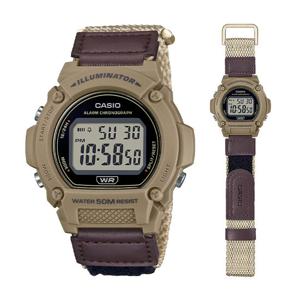 카시오 W-219HB-5A 아웃도어 남성 나토 밴드 디지털 손목 시계