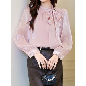 [클라셰]클라셰 리본글로시비즈블라우스_B5F0174