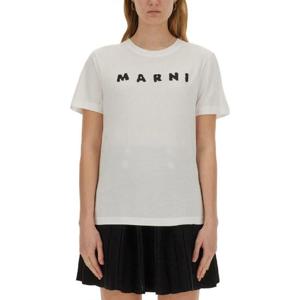 마르니   반팔 티셔츠 FW25 THJE0293P8USCX42SLW01 5325475 WHITE