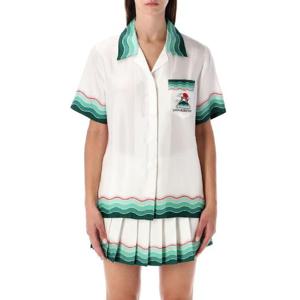 카사블랑카   반팔 셔츠 FW25 WPF25SH20005MONTAGNE O 6239894 WHITE MOUNTAIN