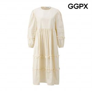[GGPX] 라운드넥 프릴 캉캉 핀턱 소매 원피스 (GP9OP018F)
