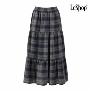 [르샵] 피치기모 체크 캉캉 롱 스커트 (BP9SK010A)