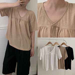 나야홍 / 위쉬몰 MO 브이랩셔링루즈반팔티(S543H509) 빅사이즈