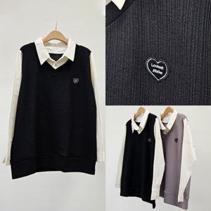 나야홍 / 위쉬몰 OL 포포하트레이어드셔츠티(S627H509) 빅사이