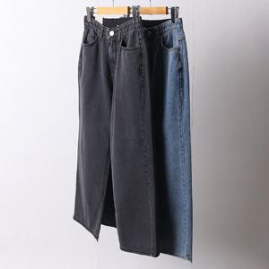 나야홍 / 빅사이즈바지 F133L509 데님티스통와이드팬츠 MD