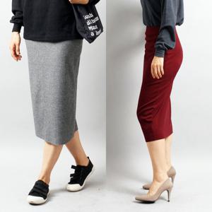 나야홍 / 위쉬몰 MO 심플세로골지스커트(2111H509) 빅사이즈
