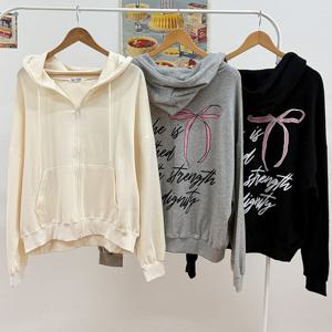 나야홍 / 빅사이즈아우터 V234L509 쉬이즈레터링후드집업 RA