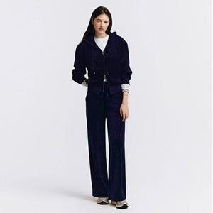 [지오다노] 여자 벨벳 벨루어 스트레이트 일자핏 바지 415524